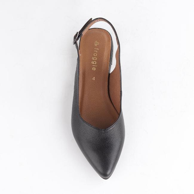 Pointed Flat Slingback in Black Froggie Leather Shoes South Africa Summer Froggie Shoes