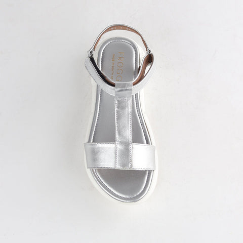 Strap Slingback Sandal in Silver - 12685