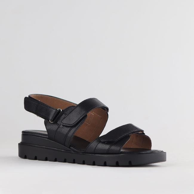 Froggie Shoes Shoes Triple Velcro straps Sandal in Black - 12667