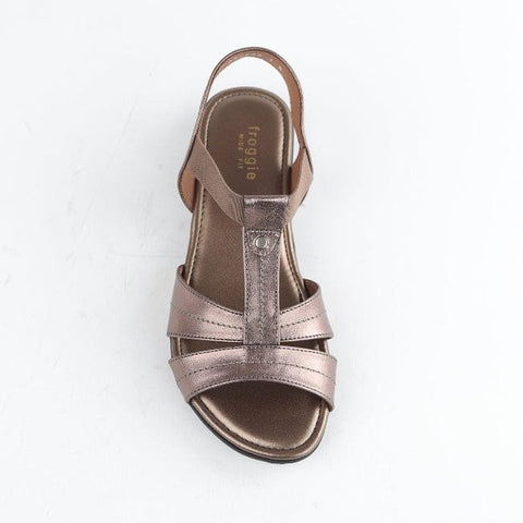 Wider Fit Slingback Flat Sandal in Lead Metallic - 11016