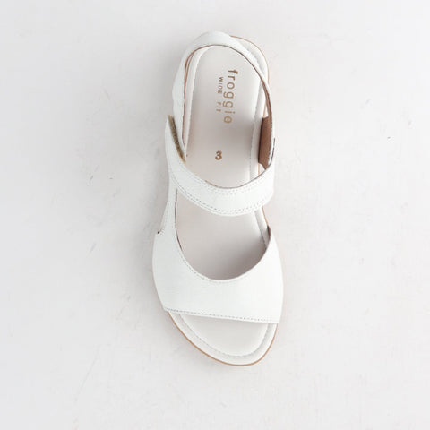 Wider Fit Slingback Flat Sandal in White - 12221