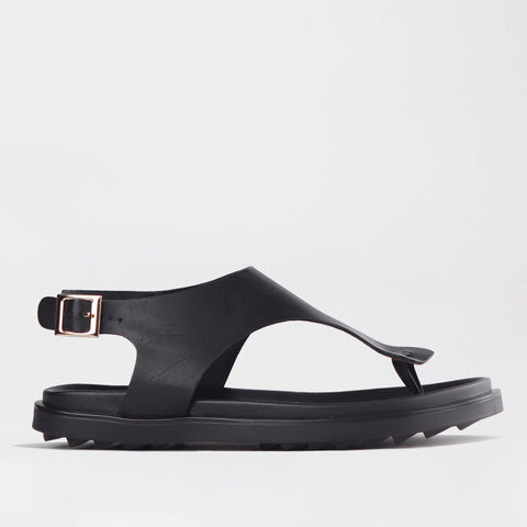 Toe Thong Sandal in Black - 12692