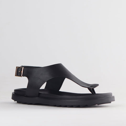 Toe Thong Sandal in Black - 12692