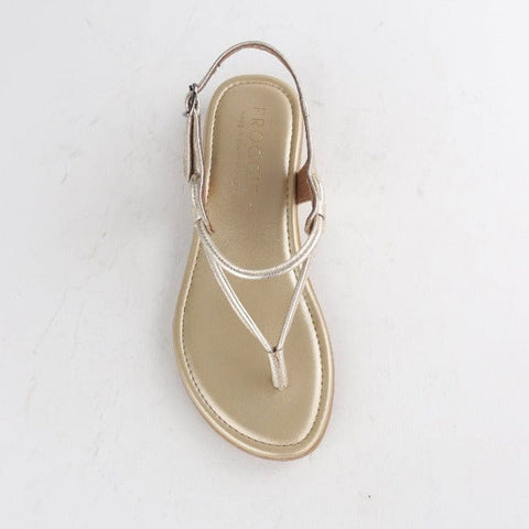 Women's Thong Flat Sandal in Gold- 10732